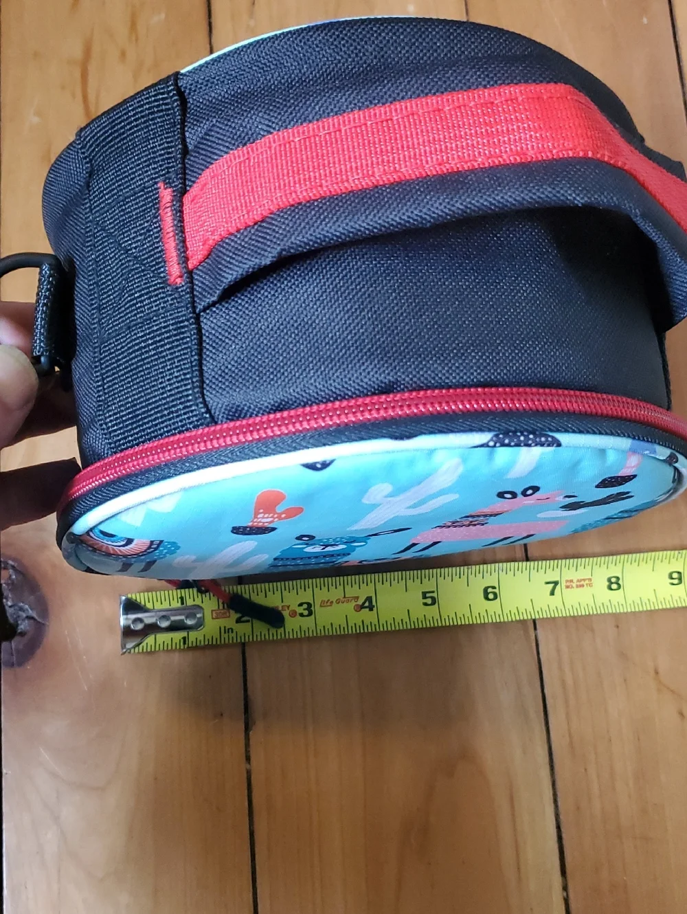 Round Bag with Turquoise Llama Print